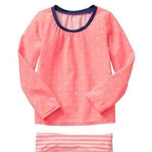 New GAP Girls 2 pc Swimwear Longsleeve Rashguard Bottom peach UPF 40+ size 5